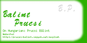 balint prucsi business card
